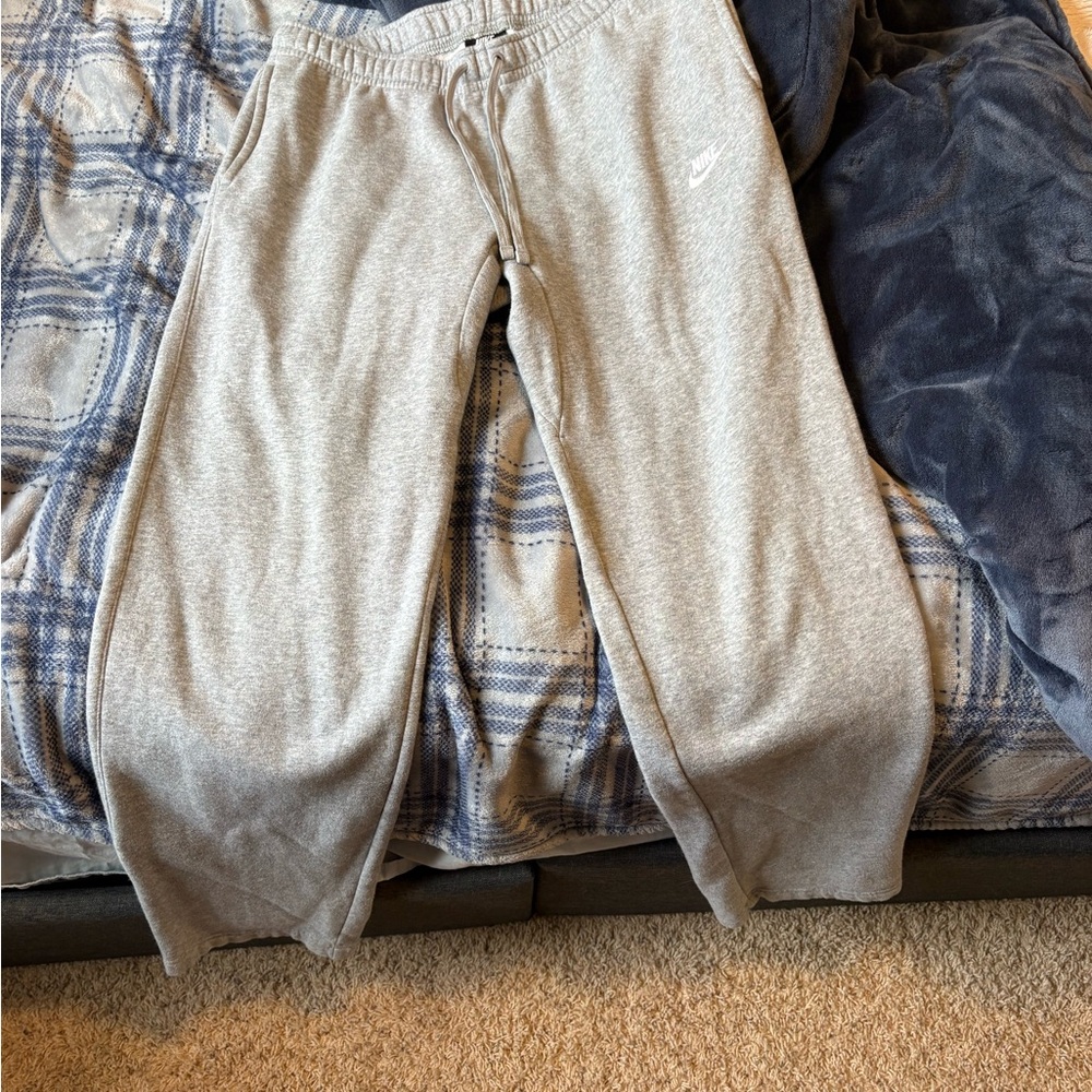 Nike Light Gray Drawstring Sweatpants - image 1